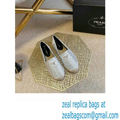 Prada Satin Espadrilles White with Crystals 2022 - Click Image to Close