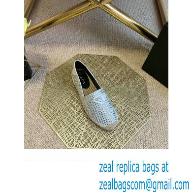 Prada Satin Espadrilles White with Crystals 2022 - Click Image to Close