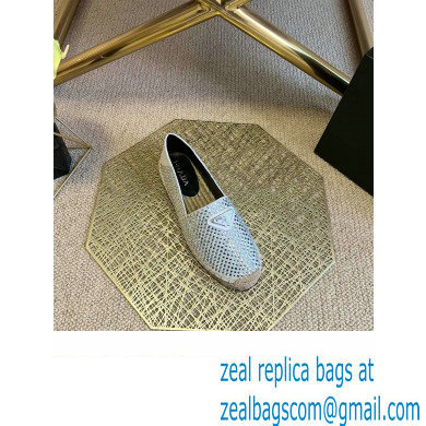 Prada Satin Espadrilles White with Crystals 2022