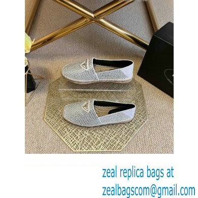 Prada Satin Espadrilles White with Crystals 2022 - Click Image to Close