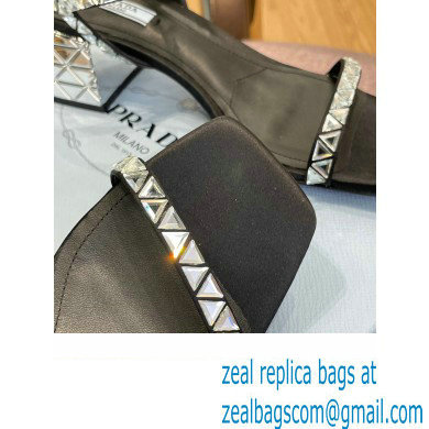 Prada Satin sandals Black with crystals 2022 - Click Image to Close