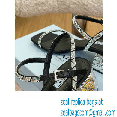 Prada Satin sandals Black with crystals 2022