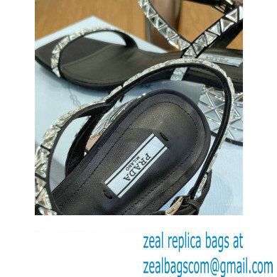Prada Satin sandals Black with crystals 2022 - Click Image to Close