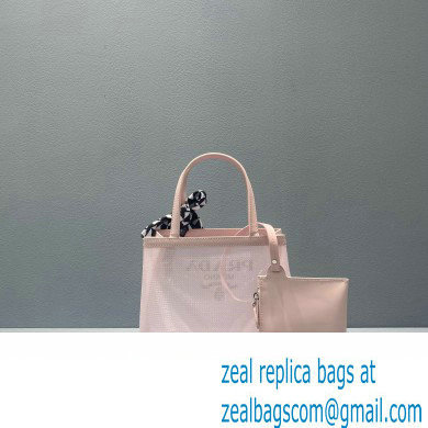 Prada Small Sequined Mesh Tote Bag 1BG417 Pink 2022