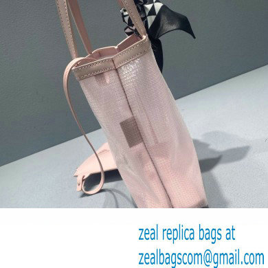 Prada Small Sequined Mesh Tote Bag 1BG417 Pink 2022