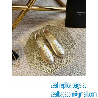 Saint Laurent Monogram Espadrilles in Lambskin Gold 2022 - Click Image to Close