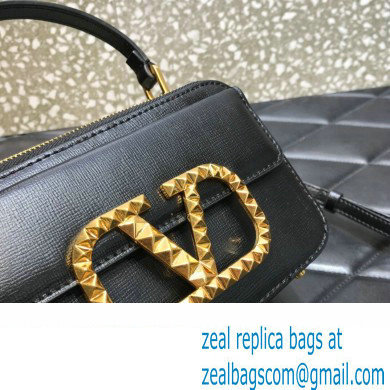 Valentino Alcove Rockstud Vlogo Leather Crossbody Bag Black 2022