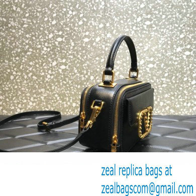 Valentino Alcove Rockstud Vlogo Leather Crossbody Bag Black 2022