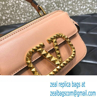 Valentino Alcove Rockstud Vlogo Leather Crossbody Bag Nude 2022