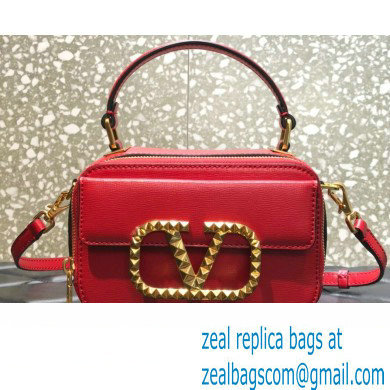 Valentino Alcove Rockstud Vlogo Leather Crossbody Bag Red 2022