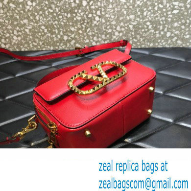 Valentino Alcove Rockstud Vlogo Leather Crossbody Bag Red 2022