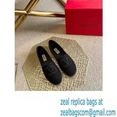 Valentino Fabric Vlogo Espadrilles Black 2022