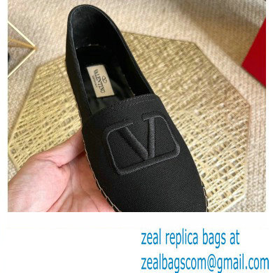 Valentino Fabric Vlogo Espadrilles Black 2022 - Click Image to Close