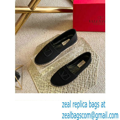 Valentino Fabric Vlogo Espadrilles Black 2022