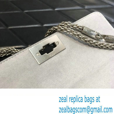 Valentino Grainy Calfskin Large Roman Stud Chain Bag Silver 2022 - Click Image to Close