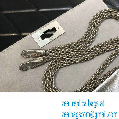 Valentino Grainy Calfskin Small Roman Stud Chain Bag Silver 2022