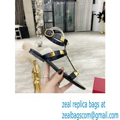 Valentino ROMAN STUD FLAT CALFSKIN SANDAL black 2021