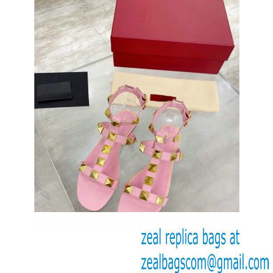 Valentino ROMAN STUD FLAT CALFSKIN SANDAL pink 2021