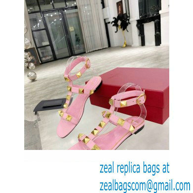 Valentino ROMAN STUD FLAT CALFSKIN SANDAL pink 2021