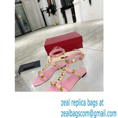 Valentino ROMAN STUD FLAT CALFSKIN SANDAL pink 2021