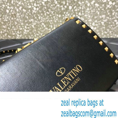 Valentino Rockstud Alcove Grainy Calfskin Crossbody Bag Black/Gold 2022