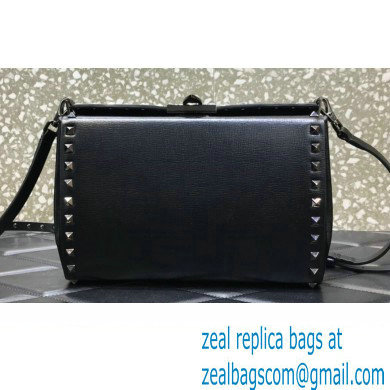 Valentino Rockstud Alcove Grainy Calfskin Crossbody Bag So Black 2022