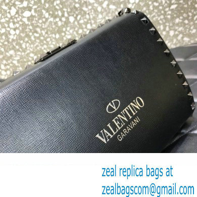 Valentino Rockstud Alcove Grainy Calfskin Crossbody Bag So Black 2022