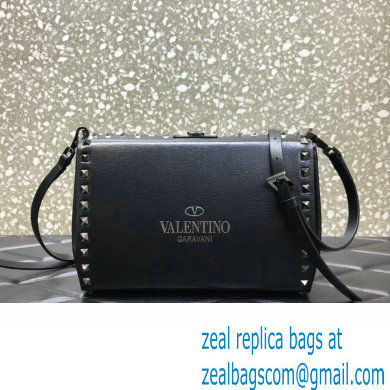 Valentino Rockstud Alcove Grainy Calfskin Crossbody Bag So Black 2022
