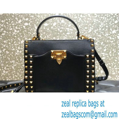 Valentino Small Alcove Rockstud Leather Top Handle Bag Black 2022