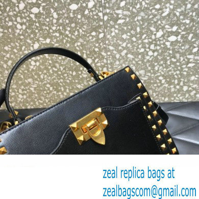 Valentino Small Alcove Rockstud Leather Top Handle Bag Black 2022