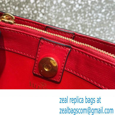 Valentino Small Alcove Rockstud Leather Top Handle Bag Red 2022 - Click Image to Close