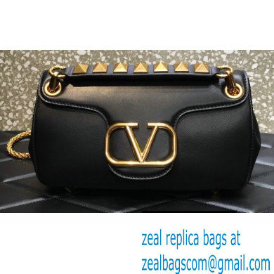 Valentino Stud Sign Nappa Shoulder Bag Black 2022