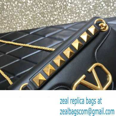 Valentino Stud Sign Nappa Shoulder Bag Black 2022