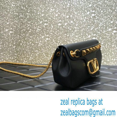 Valentino Stud Sign Nappa Shoulder Bag Black 2022