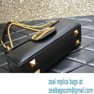 Valentino Stud Sign Nappa Shoulder Bag Black 2022