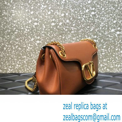 Valentino Stud Sign Nappa Shoulder Bag Brown 2022