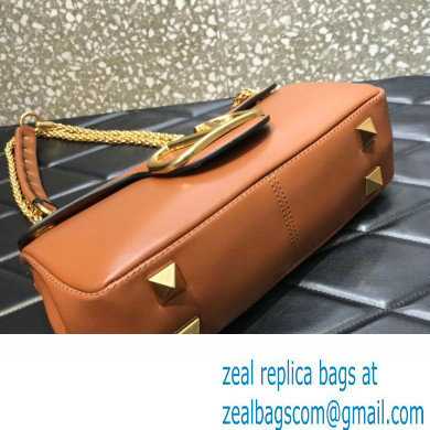 Valentino Stud Sign Nappa Shoulder Bag Brown 2022
