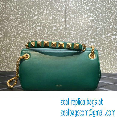 Valentino Stud Sign Nappa Shoulder Bag Green 2022