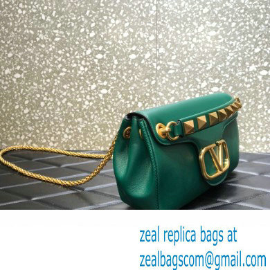 Valentino Stud Sign Nappa Shoulder Bag Green 2022