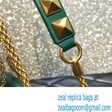 Valentino Stud Sign Nappa Shoulder Bag Green 2022