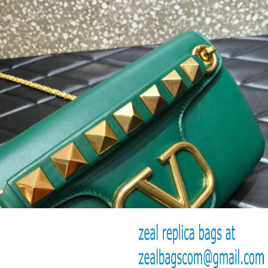 Valentino Stud Sign Nappa Shoulder Bag Green 2022
