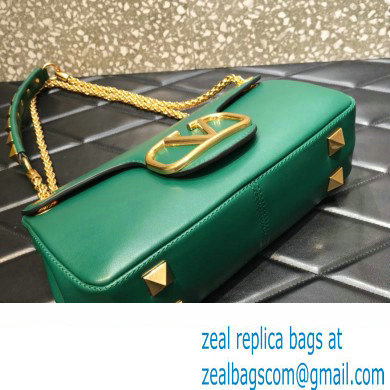Valentino Stud Sign Nappa Shoulder Bag Green 2022