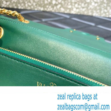 Valentino Stud Sign Nappa Shoulder Bag Green 2022