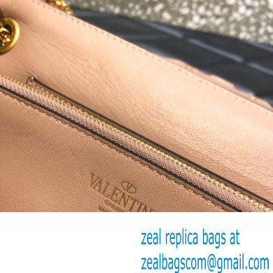 Valentino Stud Sign Nappa Shoulder Bag Nude 2022