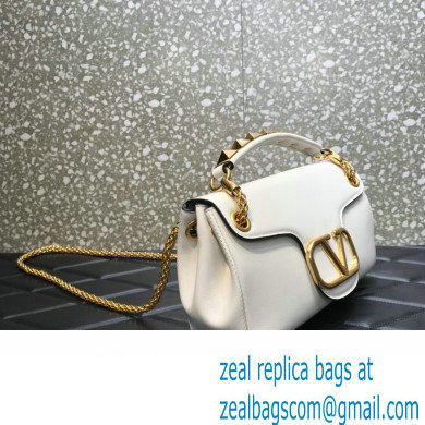 Valentino Stud Sign Nappa Shoulder Bag White 2022