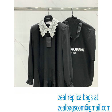 YSL acetate dress with white collar 2022