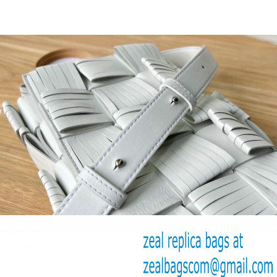 bottega veneta Fringed intreccio leather cassette cross-body bag white 2022