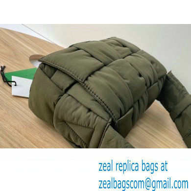 bottega veneta Padded intreccio nylon cassette cross-body bag army green