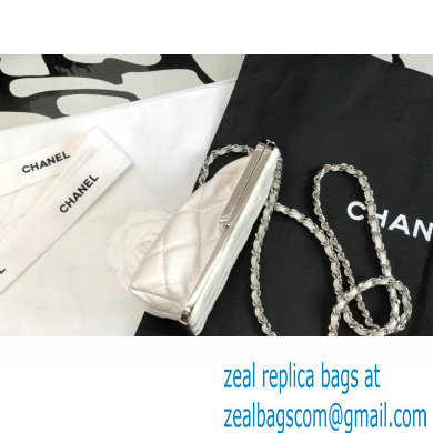 chanel WHITE lambskin Clutch with Chain AP2497 2022 - Click Image to Close