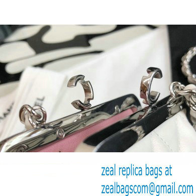 chanel WHITE lambskin Clutch with Chain AP2497 2022 - Click Image to Close